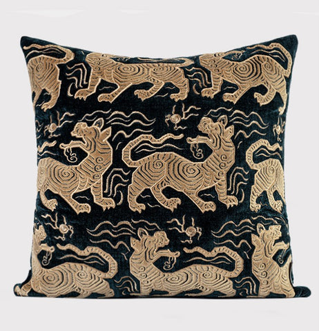 Embroidery Tiger Pattern Pillows for Couch, Contemporary Modern Sofa Pillows, Decorative Throw Pillows for Bedroom, Large Modern Sofa Pillow for Living Room-Grace Painting Crafts