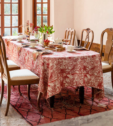 Modern Rectangle Tablecloth for Dining Room Table, Jungle Animals Leopard Parrot Pattern Tablecloth for Home Decoration, Large Square Tablecloth, Christmas Tablecloth-Grace Painting Crafts
