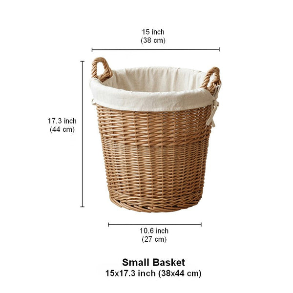 Large Food Storage Basket with Handle, Natural Hand-woven Wicker Storage Basket for Clothes, Willow Weaving Baskets for Clothes, Extra Large Kitchen Storage Baskets-Grace Painting Crafts