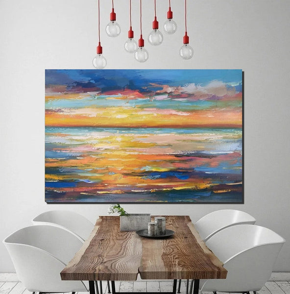 Hand Painted Acrylic Painting, Original Landscape Paintings, Wall Painting for Living Room, Canas Paintings for Dining Room-Grace Painting Crafts