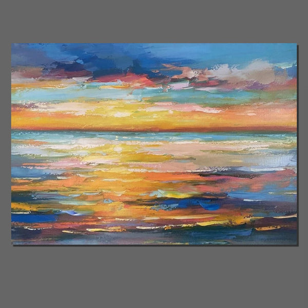 Hand Painted Acrylic Painting, Original Landscape Paintings, Wall Painting for Living Room, Canas Paintings for Dining Room-Grace Painting Crafts