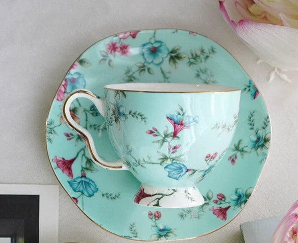 Porcelain Tea cups, Elegant Coffee Cup, Porcelain Coffee Cups, Coffee Cup in Gift Box, Vintage Tea Cup Set, British Tea Cup with Saucer, Afternoon Tea Cup with Saucer Set-Grace Painting Crafts