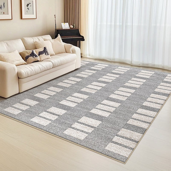 Dining Room Floor Rug, Large Gray Floor Rugs for Living Room, Modern Floor Rugs for Bedroom, Extra Large Geometric Modern Rugs for Office-Grace Painting Crafts