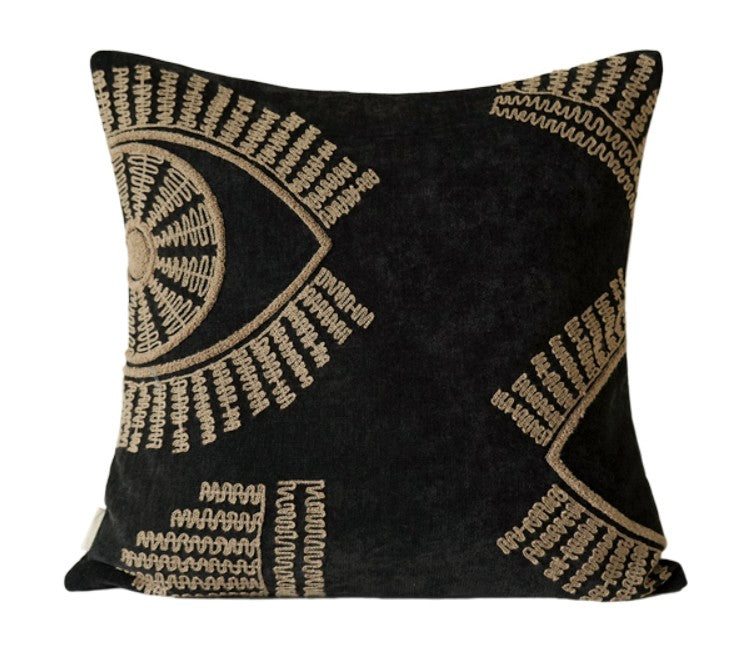 Geometric Modern Sofa Pillows, Large Square Decorative Throw Pillows for Couch, Large Black Decorative Throw Pillows, Black Geometric Sofa Pillows for Interior Design-Grace Painting Crafts