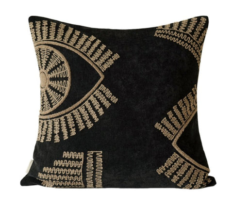 Geometric Modern Sofa Pillows, Large Square Decorative Throw Pillows for Couch, Large Black Decorative Throw Pillows, Black Geometric Sofa Pillows for Interior Design-Grace Painting Crafts