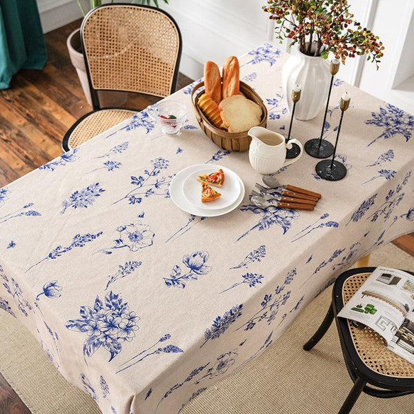 Dining Room Flower Table Cloths, Large Rectangular Table Covers for Kitchen, Farmhouse Table Cloth, Wedding Tablecloth, Square Tablecloth for Oval Table-Grace Painting Crafts