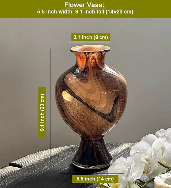 Vintage Glass Flower Vases, Water Holding Flower Vases, Handmade Glass Bud Vases, Flower Vases on Table-Grace Painting Crafts