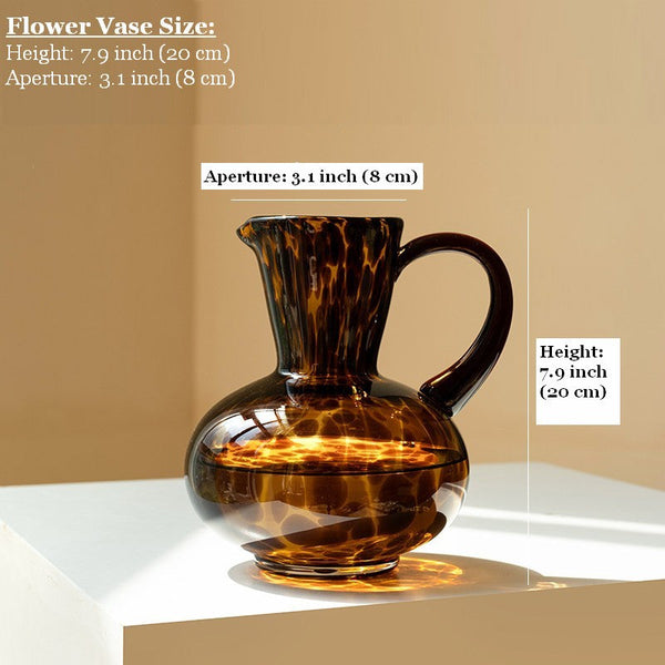 Handmade Modern Vases for Bedroom, Decorative Glass Vase, Mid Century Glass Vases, Centerpiece Contemporary Vases on Table, Modern Glass Vase for Flowers-Grace Painting Crafts