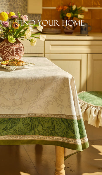 Lilies of the Valley, Flower Pattern Tablecloth, Rectangle Tablecloth for Dining Room Table, Square Tablecloth, Farmhouse Table Cloth, Wedding Tablecloth, Waterproof Tablecloth-Grace Painting Crafts