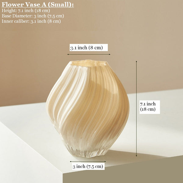 Handmade Contemporary Glass Vases, Unique Decorative Glass Vase, Mid Century Vases for Flowers, Modern Vases for Living Room, Centerpiece Vases on Table-Grace Painting Crafts
