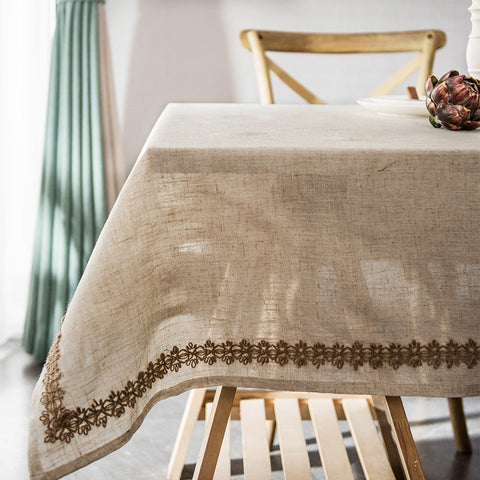 Large Rectangle Table Cover for Dining Room Table, Modern Table Cloth, Cotton and Linen Tablecloth for Home Decoration, Square Tablecloth for Round Table-Grace Painting Crafts