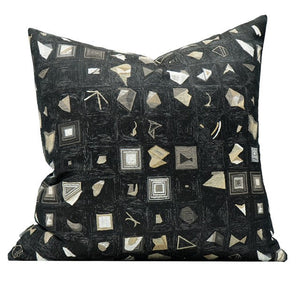 Abstract Black Decorative Throw Pillows, Geomeric Contemporary Square Modern Throw Pillows for Couch, Large Simple Throw Pillow for Interior Design-Grace Painting Crafts