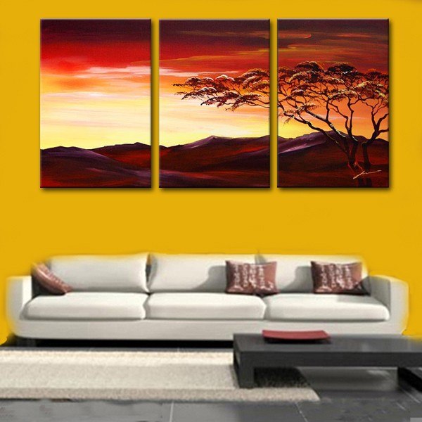 Landscape Painting, Forest Tree Painting, Canvas Painting for Living Room, Hand Painted Canvas Art, Acrylic Landscape Painting, 3 Piece Wall Art-Grace Painting Crafts