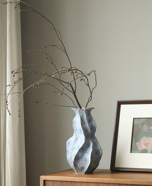 Centerpiece Ceramic Bouquet Vases, Elegant Handmade Modern Flower Vase, Porcelain Vases for Modern Home Decor, Contemporary Vases on Dining Table-Grace Painting Crafts