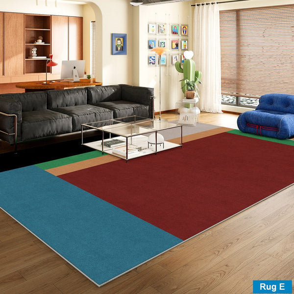 Contemporary Modern Rugs for Dining Room, Bedroom Modern Floor Carpet, Blue Modern Rug Designs, Living Room Rug Ideas, Mid Century Modern Rugs-Grace Painting Crafts
