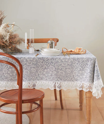 Farmhouse Table Cloth, Wedding Tablecloth, Dining Room Flower Pattern Table Cloths, Square Tablecloth for Round Table, Cotton Rectangular Table Covers for Kitchen-Grace Painting Crafts