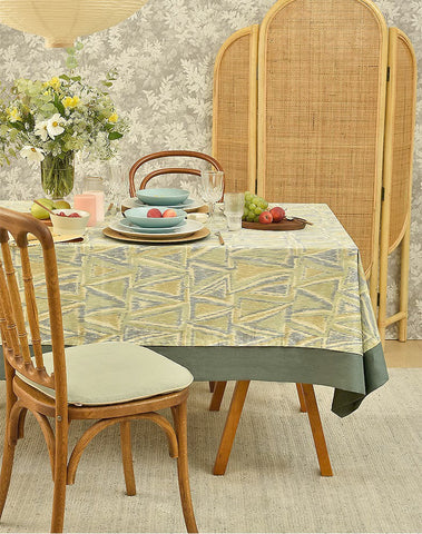 Geometric Modern Table Covers for Kitchen, Extra Large Rectangle Tablecloth for Dining Room Table, Country Farmhouse Tablecloths for Oval Table-Grace Painting Crafts