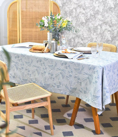 Large Rectangle Table Covers for Dining Room Table, Square Tablecloth for Round Table,Monstera Leaf Modern Table Cloths for Kitchen, Simple Contemporary Cotton Tablecloth-Grace Painting Crafts