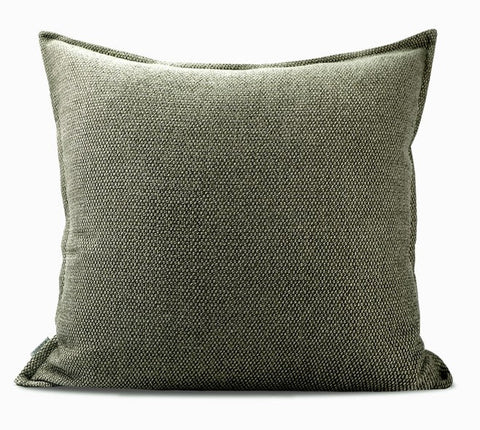 Large Green Square Modern Throw Pillows for Couch, Large Throw Pillow for Interior Design, Contemporary Modern Sofa Pillows, Simple Decorative Throw Pillows-Grace Painting Crafts