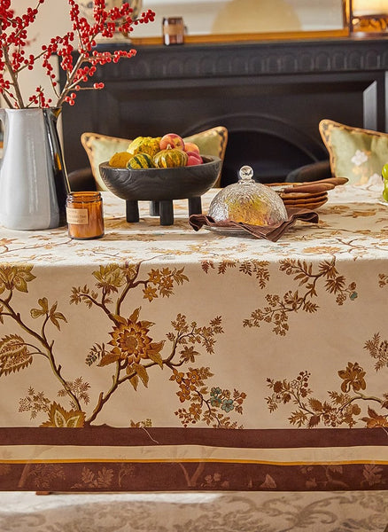 Flower Farmhouse Table Covers, Square Tablecloth for Round Table, Extra Large Modern Rectangular Tablecloth for Dining Room Table, Long Tablecloth for Living Room-Grace Painting Crafts