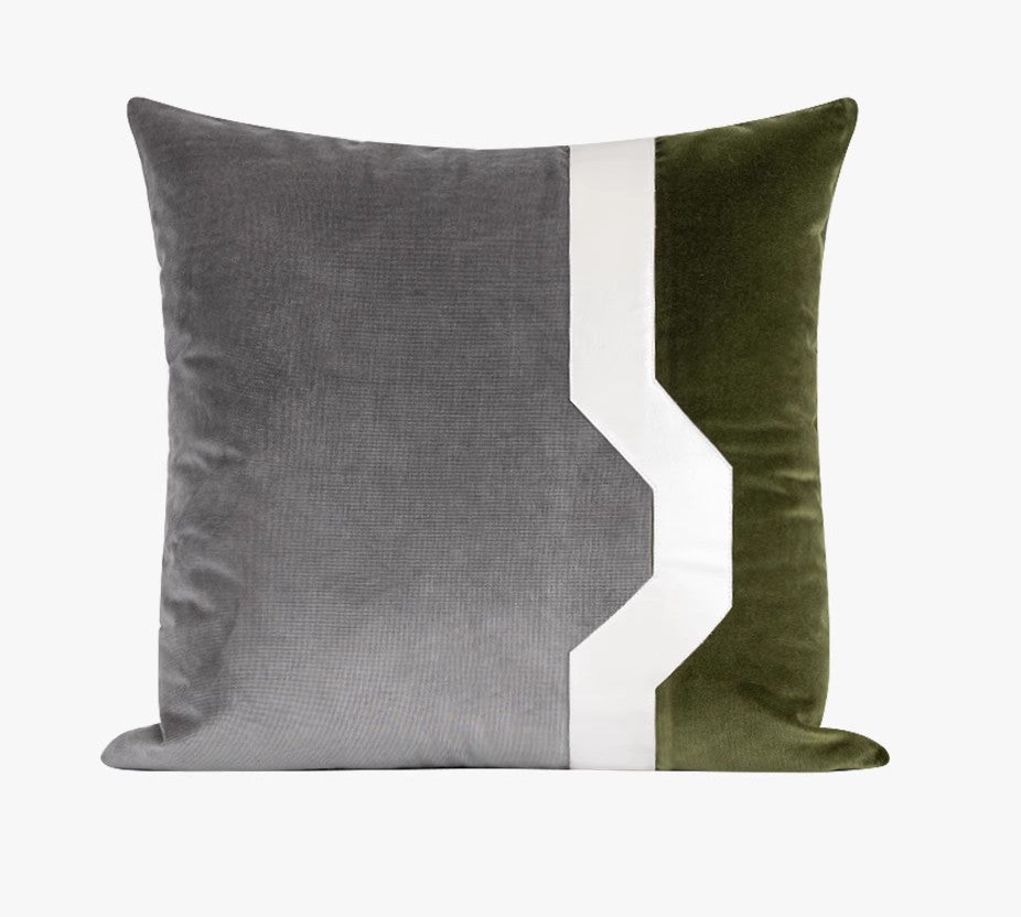 Modern Sofa Throw Pillows, Large Decorative Throw Pillows for Couch, Grey Green Abstract Contemporary Throw Pillow for Living Room-Grace Painting Crafts