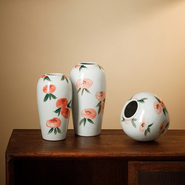 Handmade Water Holding Flower Vases, Modern Flower Vase Centerpiece on Table, Porcelain Flower Vases, Ceramic Bouquet Vases-Grace Painting Crafts