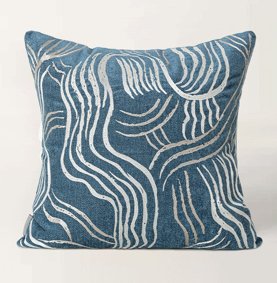 Blue Modern Sofa Pillow, Modern Throw Pillows, Modern Throw Pillow for Couch, Blue Decorative Pillow, Throw Pillow for Living Room-Grace Painting Crafts