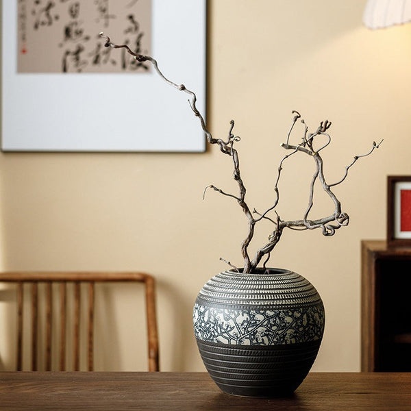 Large Pottery Flower Vases Urn, Centerpiece on Dining Table, Flower Vase on Table, Handmade Water Holding Flower Vases, Modern Bouquet Vases-Grace Painting Crafts