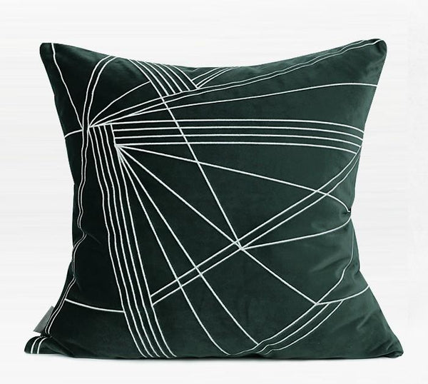 Modern Sofa Pillows, Dark Green Throw Pillows, Large Simple Modern Pillows, Decorative Pillows for Couch, Contemporary Throw Pillows-Grace Painting Crafts