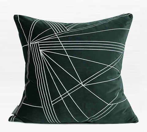 Modern Sofa Pillows, Dark Green Throw Pillows, Large Simple Modern Pillows, Decorative Pillows for Couch, Contemporary Throw Pillows-Grace Painting Crafts