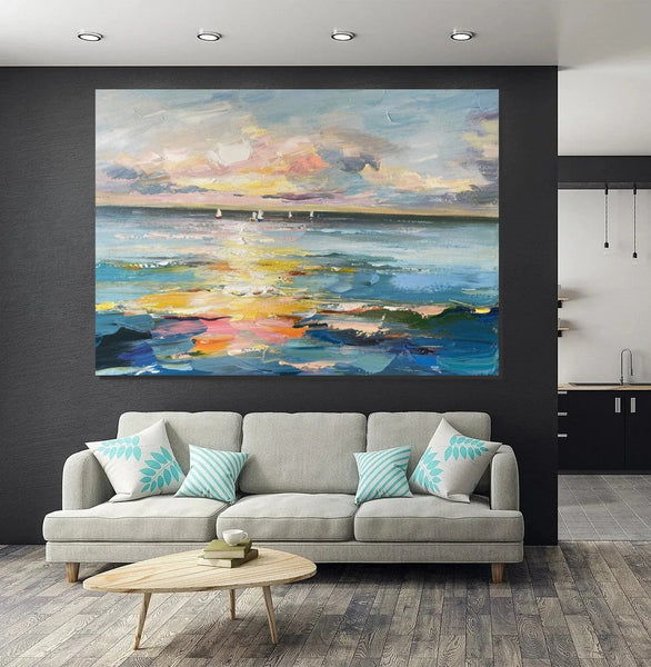 Abstract Canvas Painting, Extra Large Abstract Artwork, Modern Paintings for Dining Room, Hand Painted Canvas Art, Oversized Large Wall Art-Grace Painting Crafts