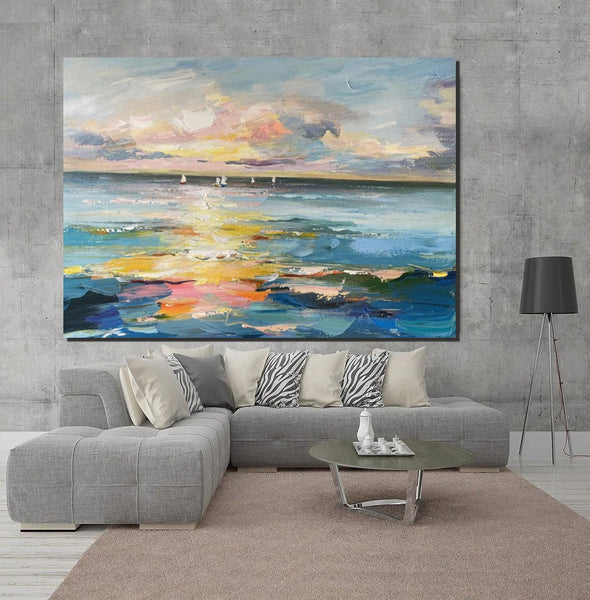 Abstract Canvas Painting, Extra Large Abstract Artwork, Modern Paintings for Dining Room, Hand Painted Canvas Art, Oversized Large Wall Art-Grace Painting Crafts