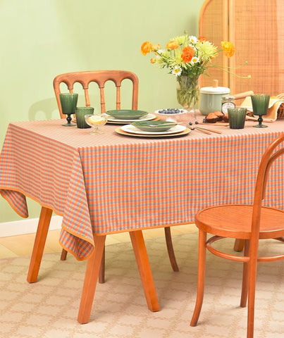 Rectangle Table Covers for Dining Room Table, Square Tablecloth for Coffee Table, Cotton Chequer Rectangular Tablecloth for Kitchen, Table Cloth-Grace Painting Crafts