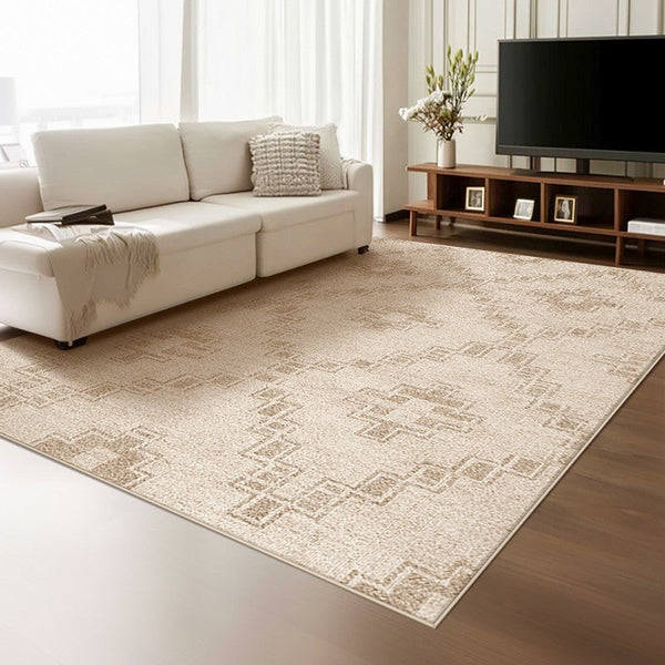 Contemporary Abstract Rugs under Dining Room Table, Modern Geometric Carpets for Bedroom, Modern Living Room Rug Placement Ideas-Grace Painting Crafts