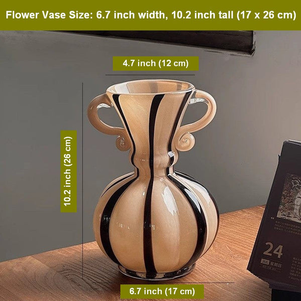 Modern Glass Flower Vases, Glass Flower Vases, Handmade Glass Bud Vases, Water Holding Flower Vases, Flower Vases on Table-Grace Painting Crafts