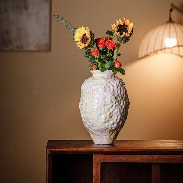 Handmade Water Holding Flower Vases, Modern Bouquet Flower Vases, Centerpiece on Dining Table, Large Flower Vase on Table, Pottery Flower Vases-Grace Painting Crafts