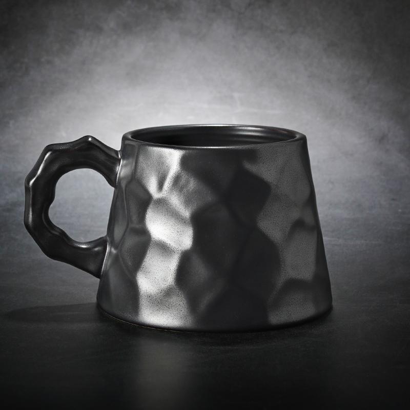 Ceramic Coffee Mug, Large Capacity Coffee Cups, Large Handmade Pottery Coffee Cup, Large Tea Cup, Black Coffee Cup-Grace Painting Crafts