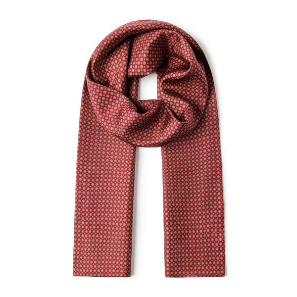 Red Mens Spring Autumn Scarf, Lightweight Silk Scarf Men, Formal Wear Silk Scarf, Silk Ascot For Men, Silk Neckerchief For Business, Mens Dress Silk Scarf, Long Silk Scarf for Men, High Quality Silk Necktie-Grace Painting Crafts