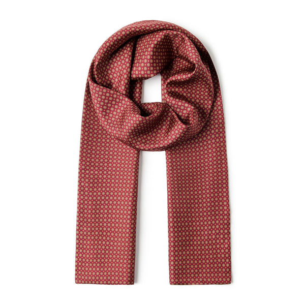 Red Mens Spring Autumn Scarf, Lightweight Silk Scarf Men, Formal Wear Silk Scarf, Silk Ascot For Men, Silk Neckerchief For Business, Mens Dress Silk Scarf, Long Silk Scarf for Men, High Quality Silk Necktie-Grace Painting Crafts