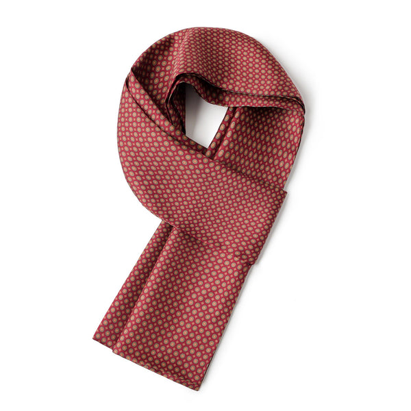 Red Mens Spring Autumn Scarf, Lightweight Silk Scarf Men, Formal Wear Silk Scarf, Silk Ascot For Men, Silk Neckerchief For Business, Mens Dress Silk Scarf, Long Silk Scarf for Men, High Quality Silk Necktie-Grace Painting Crafts