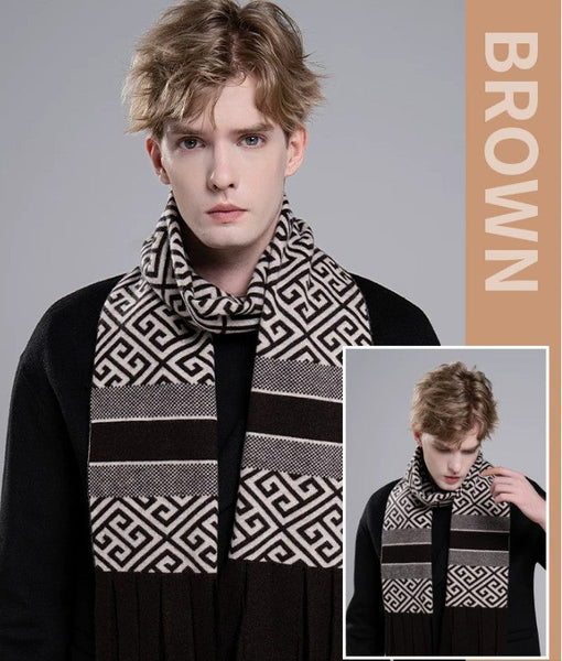 Modern Casual Scarf Men, Formal Men Scarf Styles, Men's Wool Scarf Winter, Men's Winter Scarf, Thick Wool Scarf for Men, Business Wool Scarf for Gentleman-Grace Painting Crafts