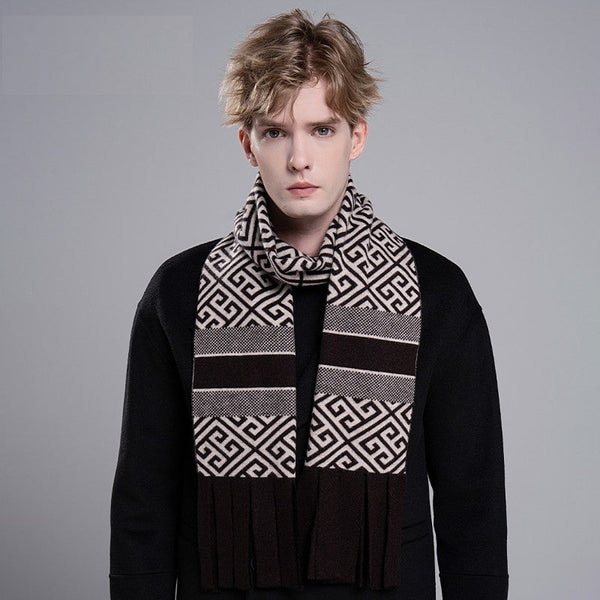 Modern Casual Scarf Men, Formal Men Scarf Styles, Men's Wool Scarf Winter, Men's Winter Scarf, Thick Wool Scarf for Men, Business Wool Scarf for Gentleman-Grace Painting Crafts