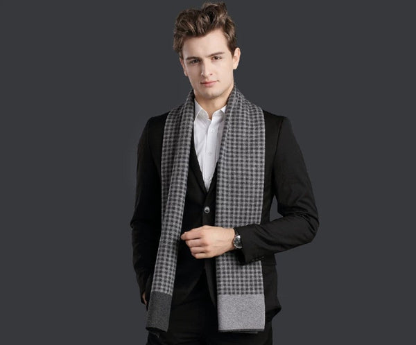 Men's Winter Scarf, Formal Men Scarf Styles, Casual Scarf Men, Modern Wool Scarf for Men, Men's Wool Scarf Winter, Business Wool Scarf for Gentleman-Grace Painting Crafts