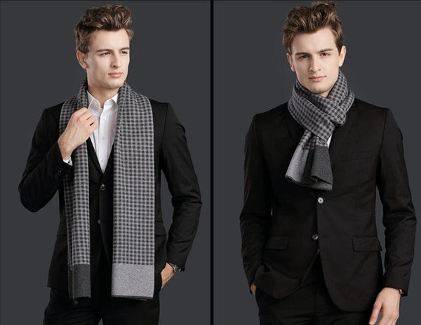 Men's Winter Scarf, Formal Men Scarf Styles, Casual Scarf Men, Modern Wool Scarf for Men, Men's Wool Scarf Winter, Business Wool Scarf for Gentleman-Grace Painting Crafts