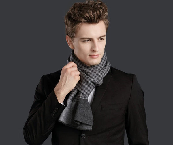 Men's Winter Scarf, Formal Men Scarf Styles, Casual Scarf Men, Modern Wool Scarf for Men, Men's Wool Scarf Winter, Business Wool Scarf for Gentleman-Grace Painting Crafts