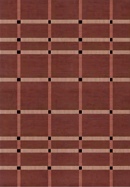 Contemporary Modern Carpets Next to Bed, Abstract Red Rugs for Living Room, Mid Century Area Rugs, Red Modern Rugs under Dining Room Table-Grace Painting Crafts