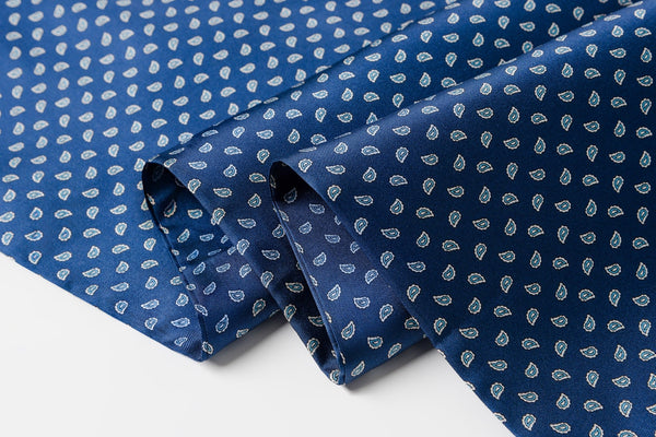 Formal Wear Silk Scarf, Silk Ascot For Men, Blue Mens Spring Autumn Scarf, Lightweight Silk Scarf Men, Silk Neckerchief For Business, Mens Dress Silk Scarf, Long Silk Scarf for Men, High Quality Silk Necktie-Grace Painting Crafts
