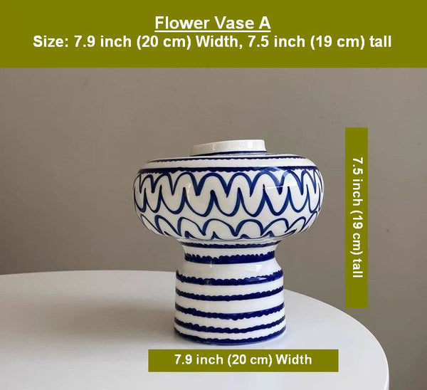 Handmade Water Holding Flower Vases, Modern Ceramic Flower Vases, Porcelain Bud Vases, Small Flower Vases on Table-Grace Painting Crafts