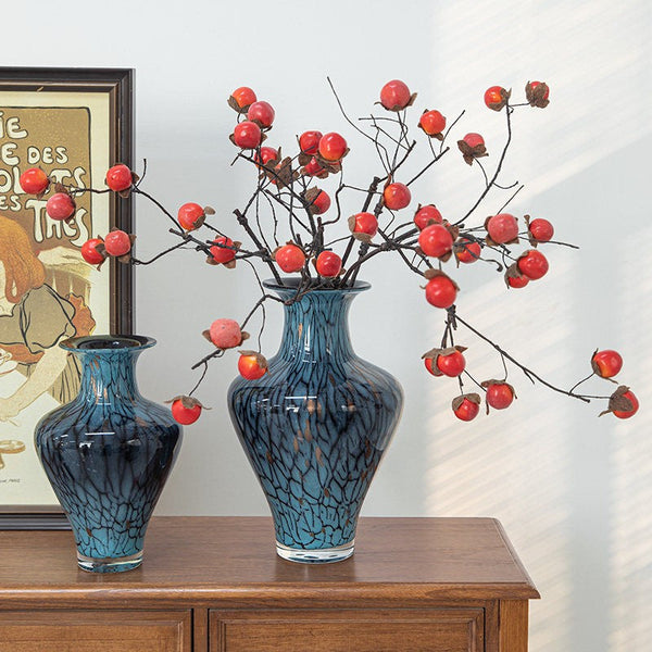 Handmade Liuli Vases, Centerpiece Vases on Table, Colored Glaze Vase for Modern Home Decor, Glass Bud Vases, Bouquet Flower Vase-Grace Painting Crafts