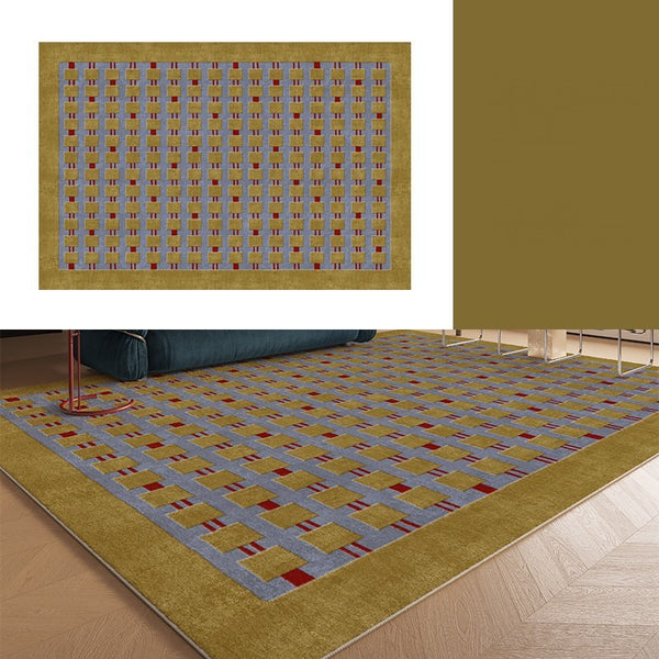 Mid Century Modern Rugs for Living Room, Vintage Area Rugs for Bedroom, Large Contemporary Area Rugs for Dining Room-Grace Painting Crafts